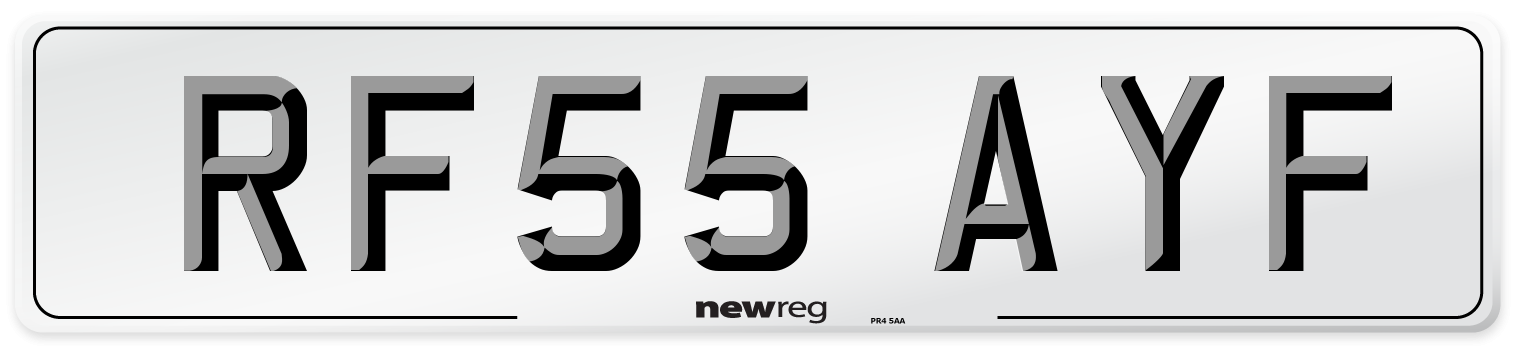 RF55 AYF Number Plate from New Reg